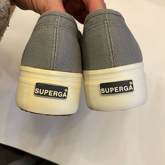 SUPERGA GREY WHITE SNEAKERS.  NEW. - Picture 7 of 12